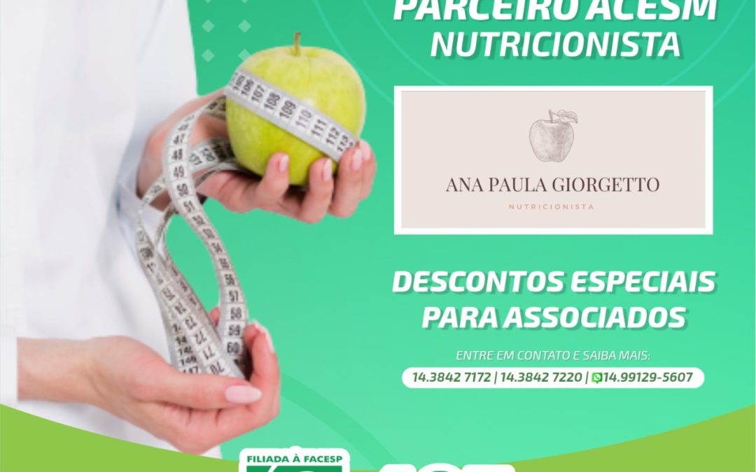 NOVA PARCERIA ACESM  NUTRICIONISTA