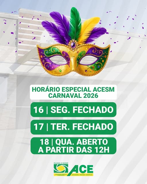 Horários no Carnaval 2026