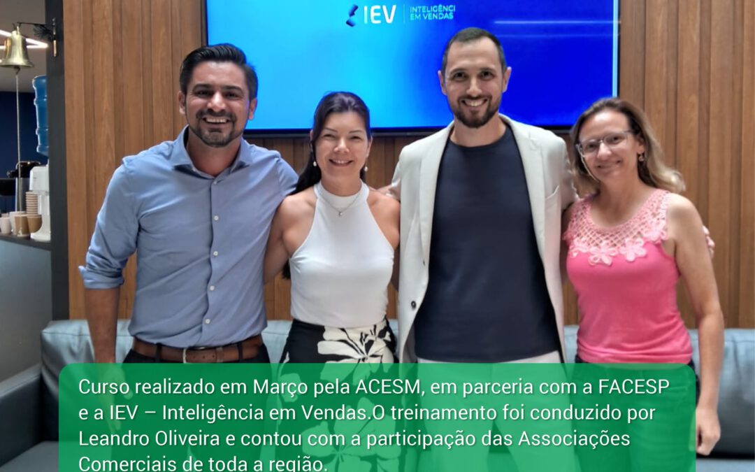 Curso Inteligência em Vendas em parceria com Facesp e IEV