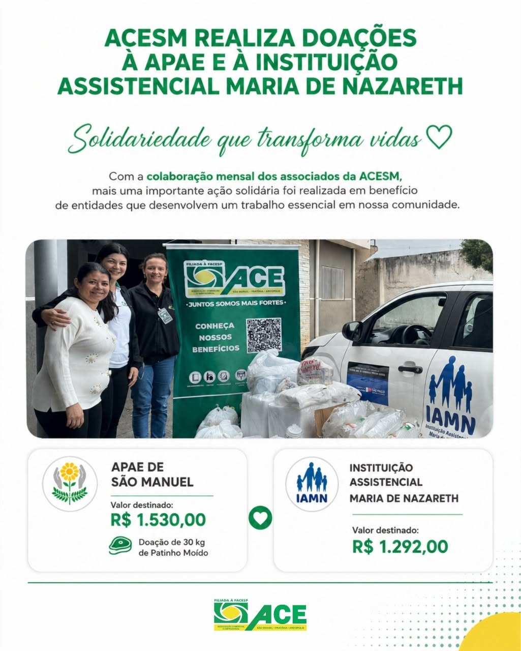 Doações pela ACESM