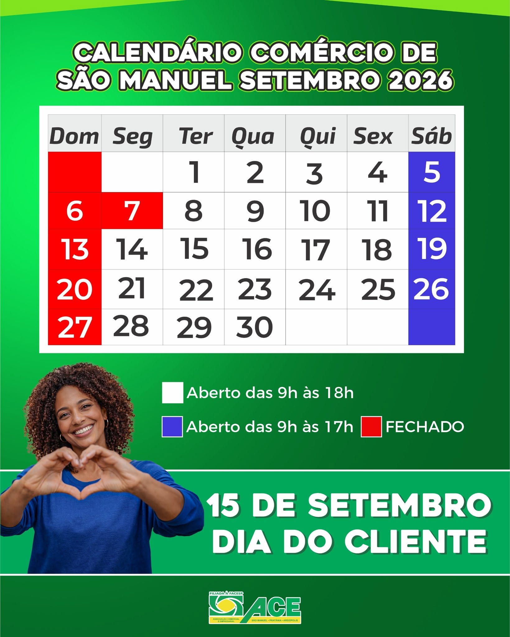 Setembro chegou! E você já conferiu o calendário?